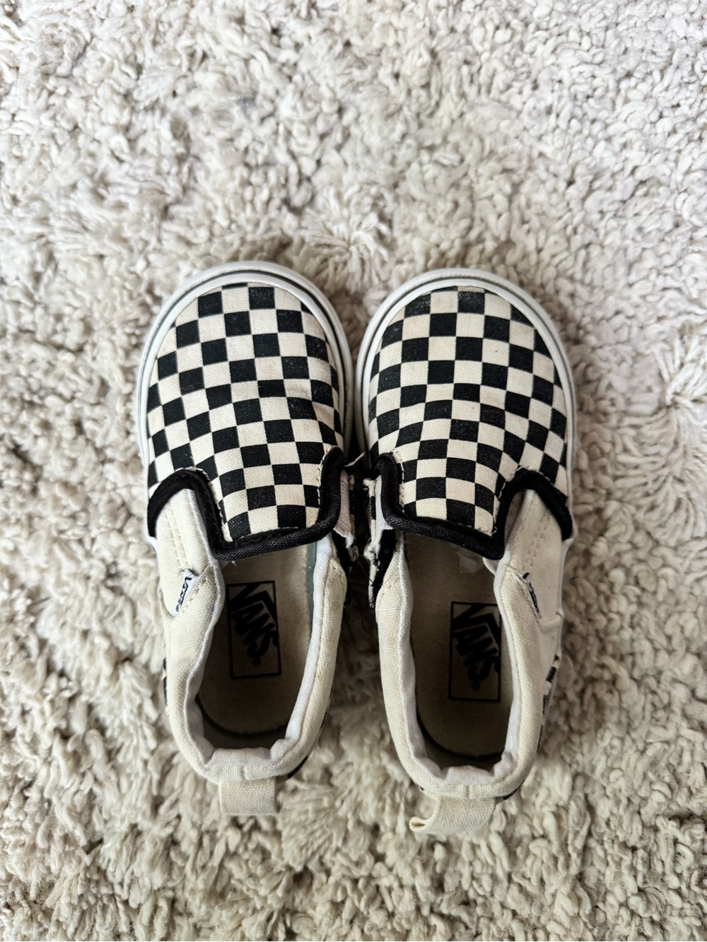 Vans Kids Checkerboard Slip-On Sneakers 7.0 - Black & White